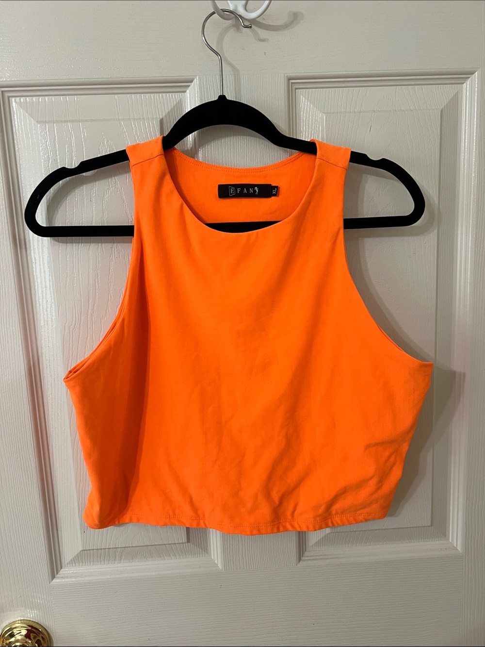 Neon Orange Cropped Tank Top - Women's Sleeveless Top